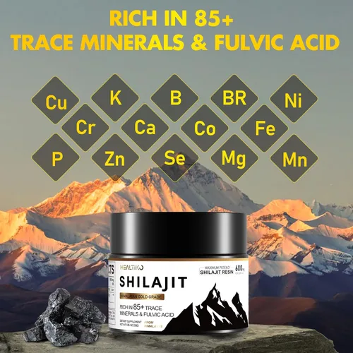 Miniatura 5 de Resina Shilajit, Shilajit orgánica del Himalaya, 600 mg de potencia de grado oro, Shilajit para hombres y mujeres con más de 85 minerales y ácido