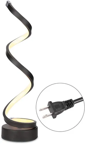 Miniatura 6 de Lámpara de mesa LED en espiral regulable, diseño minimalista moderno de iluminación, lámpara de noche curva de atenuación continua blanca cálida