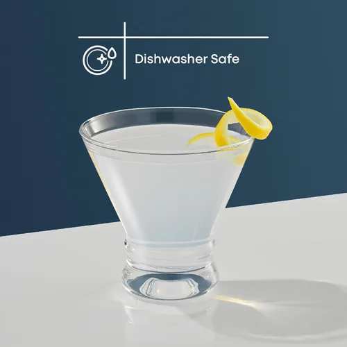 Miniatura 5 de JoyJolt Afina - Juego de 4 vasos de Martini sin tallo, vasos de licor de 8.5 onzas para cóctel y margarita, tazas de vidrio de bar, tazas de postre