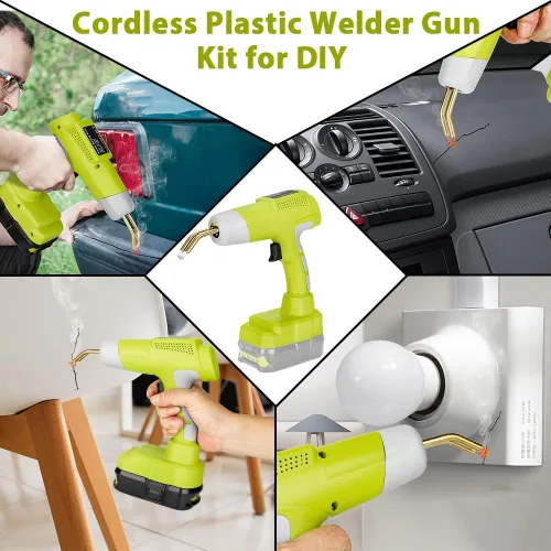 Miniatura 7 de Choerinton Pistola soldadora de plástico inalámbrica compatible con batería Ryobi de 18 V Max con 600 grapas calientes kit de soldadura de plástico
