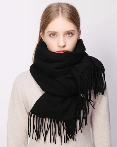 Miniatura 6 de RIIQIICHY Bufanda 100% de lana, chales y envolturas de pashmina para mujer, cachemira cálida para invierno, bufandas suaves más gruesas