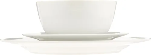 Miniatura 6 de Amazon Basics Juego de vajilla de cocina, apto para microondas y lavavajillas, platos, cuencos, servicio para 6, 18 piezas, color blanco