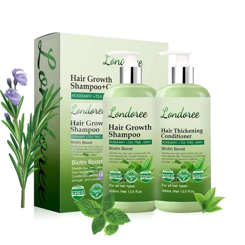 Rosemary - Champú y acondicionador para el crecimiento del cabello adelgazante – Champú espesante de biotina para la pérdida del cabello, sin