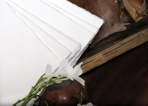 Miniatura 6 de 50 paquetes de papel de acuarela de algodón con borde de cubierta 200 GSM papel de acuarela texturizado en bruto para escribir Blanco roto