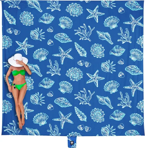 WEKAPO Manta de Playa Impermeable a Prueba de Arena de Tamaño Extra Grande, Alfombrilla de Playa Extra Grande Libre de Arena, Alfombrilla Ligera y