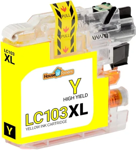 Miniatura 2 de Houseoftoners Cartucho de tinta remanufacturado para Brother LC103Y Reemplazo de alto rendimiento para Brother LC103Y MFC-J285DW J4310DW J4410DW