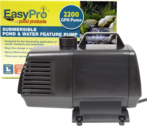 EasyPro EP2200 Bomba sumergible para estanques, cascadas, arroyos y características de agua. | Fiable, silenciosa y eficiente energéticamente, 2200