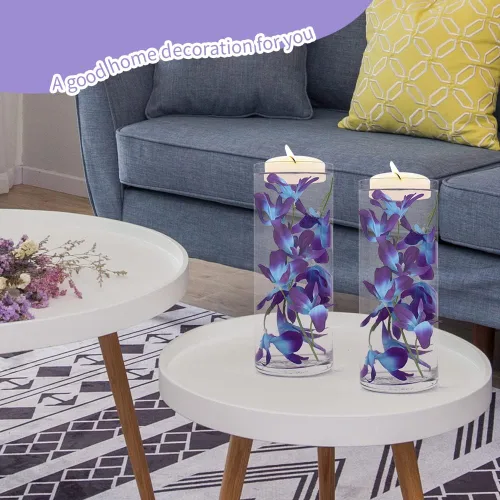Miniatura 4 de 60 cabezas de orquídeas artificiales, 12 piezas de flores de orquídeas artificiales para velas flotantes, centros de mesa de boda, decoración