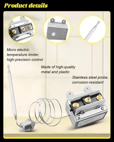 Miniatura 3 de Interruptor de freidora de termostato de límite alto 1177 LCCM2003000 para freidora 3/8 IN MPT Stuff Box, reemplazo para ATOSA 301030005 American