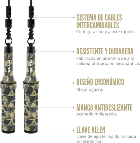 Miniatura 2 de Velites - Cuerda de saltar Earth 2.0 - Cuerda oficial de juegos CrossFit - Cuerda de velocidad profesional de aluminio para doble bajo, fitness