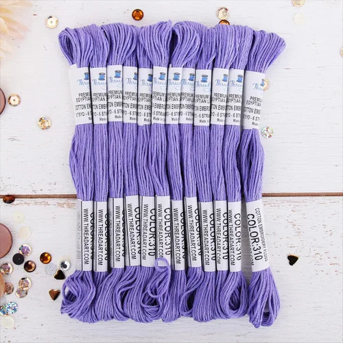 Miniatura 49 de 12 madejas ThreadArt Premium de hilo de bordar de algodón egipcio de fibra larga Gris antiguo 6 hilos divisibles de 8.75 yardas cada uno