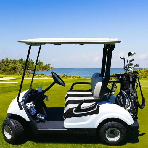 Miniatura 7 de YOKYHOM Fundas de asiento de carrito de golf para carritos de 2 y 4 pasajeros, manta suave de toalla de asiento que protege del calor, el frío