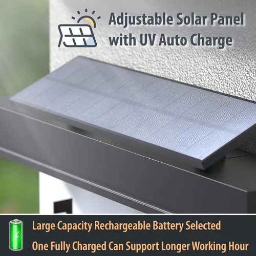 Miniatura 3 de Placa de dirección para casas, panel solar ajustable alimentado por energía solar, 3 colores de iluminación, números de casa, señal de dirección