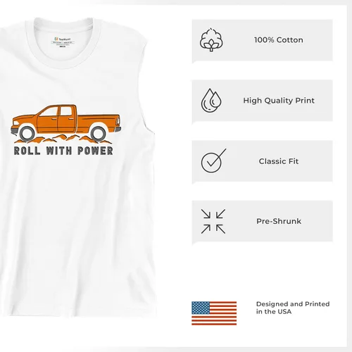 Miniatura 25 de Tee Hunt Camisetas gráficas y camisetas sin mangas para hombre Roll with Power Pickup Truck