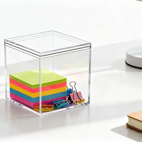 Miniatura 7 de KissYou Caja de acrílico para caramelos, cajas de exhibición transparentes con tapa de plástico pequeño, cubo cuadrado de plástico, caja