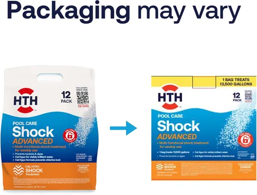 Miniatura 5 de HTH 52037R Pool Care Shock Advanced, producto químico para piscina, fórmula Cal Hypo, previene bacterias y algas, restaura el agua cristalina