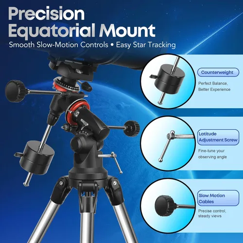 Miniatura 4 de MEEZAA Telescopio, telescopio reflector newtoniano 150EQ para adultos principiantes en astronomía, telescopios astronómicos profesionales