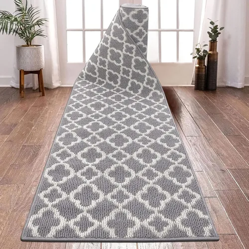 Miniatura 32 de U'Artlines Alfombra de pasillo larga para pasillo de 2 x 8 pies, antideslizante, alfombra de piso de cocina, patrón geométrico beige, lavable a