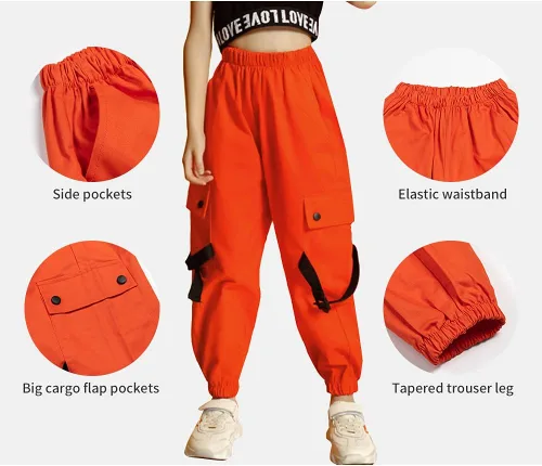 Miniatura 3 de Pantalones cargo de algodón para niños y niñas, sueltos, para baile de hip hop