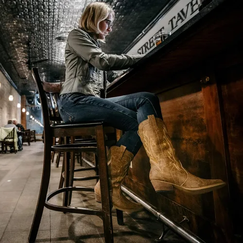 Miniatura 7 de HISEA - Botas vaqueras Rollda para mujer, con punta alargada y de estilo del lejano oeste