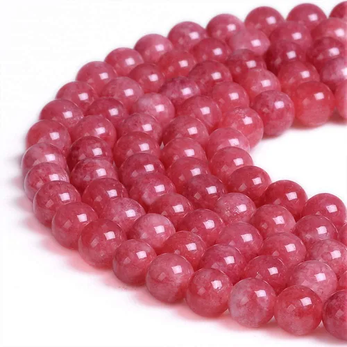 Miniatura 28 de Cuentas sueltas de jade azul teñido natural de 6 mm, cuentas redondas lisas, aproximadamente 15.5 pulgadas, para hacer pulseras y collares de Jade