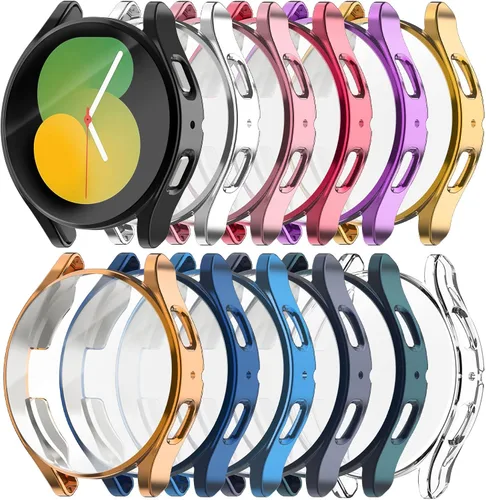 Miniatura 8 de Rc-Z para Samsung Galaxy Watch 5/Galaxy Watch 4 de 40 mm, paquete de 4 fundas de TPU suave con cubierta completa para la cara, protector de pantalla