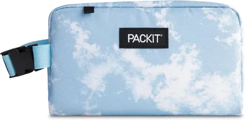 Miniatura 10 de PackIt Caja de Aperitivos Congelable, Tie Dye Sorbet, Construida con Tecnología ECOFREEZE, Plegable, Reutilizable, Cierre con Cremallera con Asa