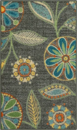 Miniatura 42 de Maples Rugs Reggie - Alfombra de pasillo floral, fabricada en Estados Unidos, lavable, antideslizante, alfombra de interior para cocina, pasillo