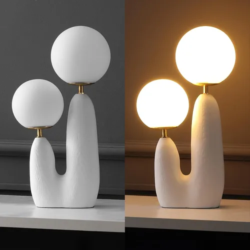 Miniatura 5 de JONATHAN Y JYL4065B Oda - Lámpara de mesa LED de cactus danés de 17.75 pulgadas con 2 luces de resina bohemia, hierro y vidrio esmerilado