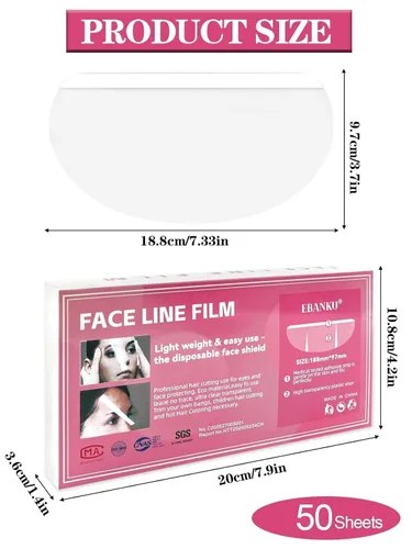 Miniatura 2 de EBANKU Viseras de ducha para protección facial, 50 unidades, viseras de plástico para la cara, protector para pestañas, protector para maquillaje