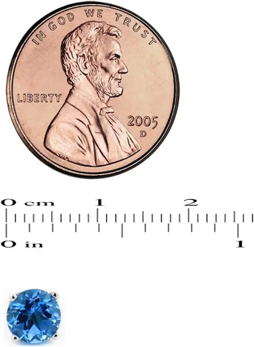 Miniatura 3 de Pendientes de tuerca de oro blanco macizo de 14 quilates, 0.236in redondos cada uno