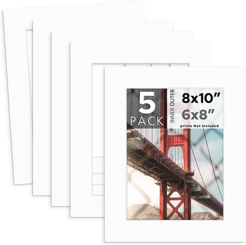 Miniatura 35 de MBC MAT BOARD CENTER, Paquete de 5 paspartús negros de 4x6 para fotos de 3x5, corte biselado, libre de ácido, grosor de 4 capas