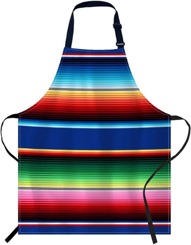 Miniatura 12 de oFloral Delantal de Babero con Animales Nutrias Marinas Jugando en el Agua Nadando con Cuello Ajustable para Hombres y Mujeres, Adecuado para Cocina