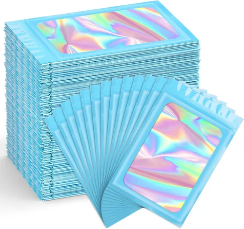 Miniatura 24 de Funfery Paquete de 300 bolsas resellables para almacenamiento de alimentos, bolsas transparentes de Mylar, bolsa de embalaje, comestibles, bolsa a