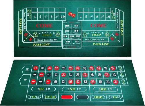 Alfombrilla de fieltro 2 en 1 para juegos de casino, diseño de ruleta y dados de doble cara, mantel profesional para noche de casino en casa,
