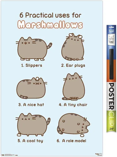 Miniatura 19 de Trends International Pusheen - Póster de pared de malvavisco, 14.725 x 22.375 pulgadas, versión enmarcada de madera de granero