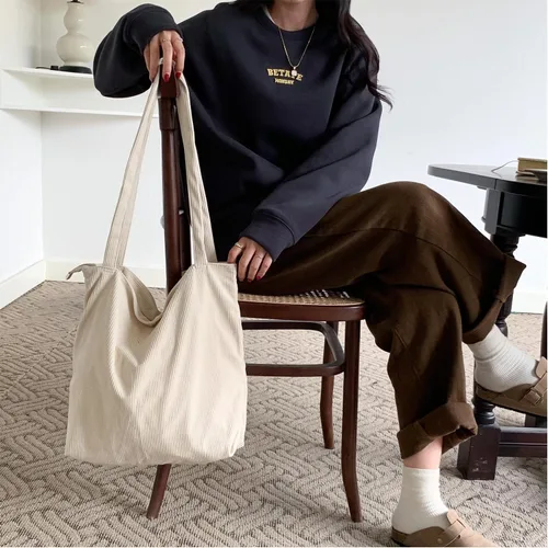 Miniatura 8 de WantGor Bolso de mano de pana para mujeres, bolsos de hombro estilo hobo grandes, bolsos casuales de gran capacidad para compras y trabajo