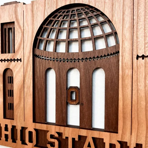 Miniatura 2 de The Ohio State University Buckeyes Stadium - Arte de pared, decoración de fútbol de la NCAA, regalos de recuerdos para papá, cueva del hombre, bar