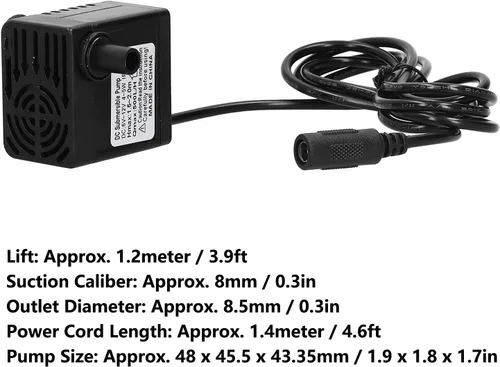 Miniatura 6 de Bomba de agua sumergible sin escobillas de 12V CC, para estanque, acuario, fuente solar, hidroponía, elevación de 3.9 ft 500L/H 12V 5W bomba
