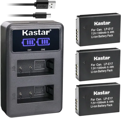 Miniatura 6 de Kastar LP-E17 LED2 Cargador de batería USB compatible con Canon LP-E17 LPE17, LP-E17H LPE17H, LP-E17HF LPE17HF, batería 9967B02, Canon BG-E18