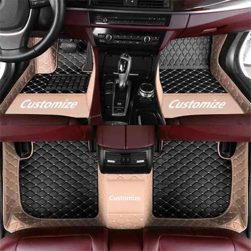 Miniatura 10 de Personaliza las alfombrillas de cuero de protección para todo tipo de clima para automóviles, SUV y camiones según el modelo automotriz (beige)
