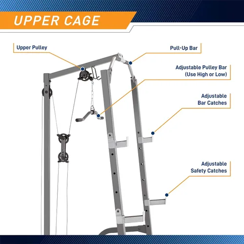 Miniatura 3 de Marcy Pro Deluxe Cage System with Weightlifting Bench All-in-One Home Gym Equipment PM-5108