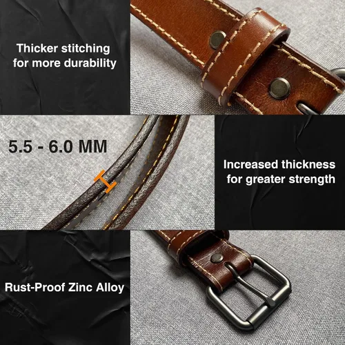 Miniatura 2 de Leather Gun Belt for Men - 1.5" Concealed Carry Belt - Heavy Duty & Durable