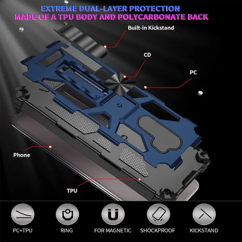 Miniatura 8 de Asuwish Funda de teléfono para Xiaomi Redmi 9 con protector de pantalla de vidrio templado y accesorios para celda Kickstand protector resistente