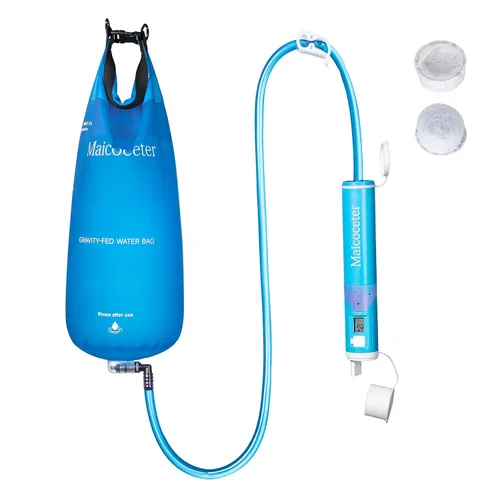 Miniatura 10 de Filtro de agua con popote, purificador de agua portátil, sistema de filtración de agua por gravedad, sistema de purificación de agua con popote