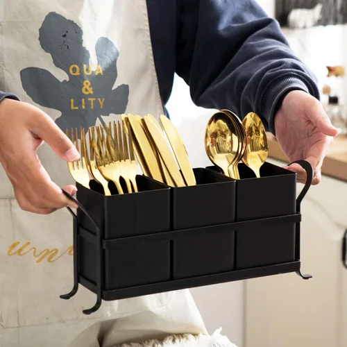 Miniatura 5 de NelyBet Organizador de cubiertos, cubiertos, organizador de utensilios de cocina y cajón de cubiertos para tenedores, cucharas, cuchillos - Perfecto