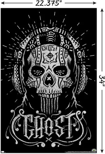 Miniatura 3 de Trends International Call of Duty: Modern Warfare 2 - Póster de pared Ghost Calavera, 34 pulgadas de largo x 22.4 pulgadas, versión sin marco