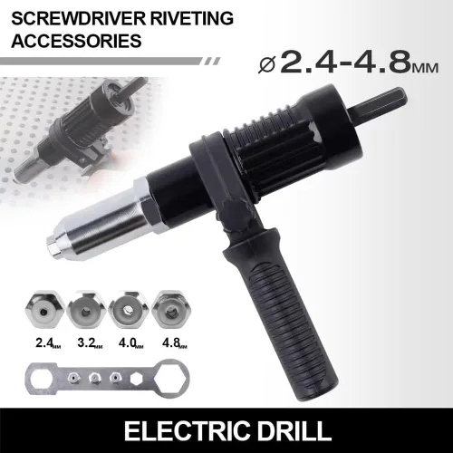 Miniatura 3 de Kit adaptador de pistola remachadora eléctrica profesional, adaptador de pistola remachadora eléctrica de grado profesional 2026 con mango