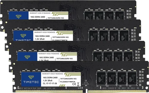 Miniatura 14 de Timetec Elite Kit de 32 GB (2 x 16 GB) DDR4 2400 MHz (PC4-2400T) PC4-19200 UDIMM RAM de escritorio - 288 pines 1.2V CL17 sin ECC sin búfer DIMM