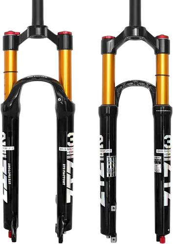 Horquilla de suspensión neumática MTB de 26/27.5/29 pulgadas, viaje de 4.724 in, ajuste de rebote, tubo recto de 1 1/8, QR 0.354 in* 3.937 in,